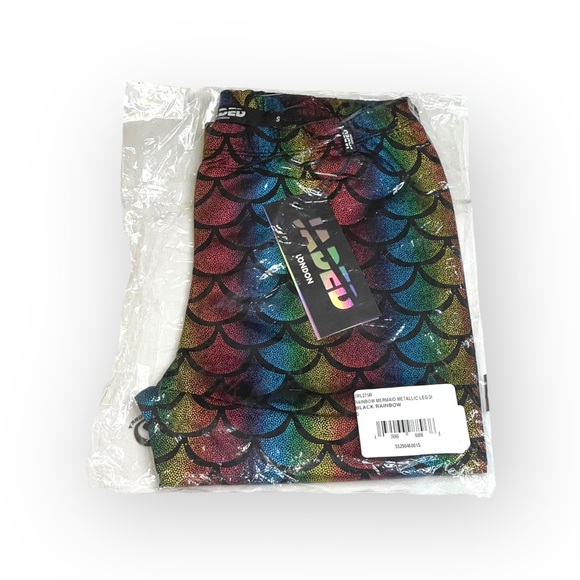 new Dolls Kill Jaded London 𓆉 Shimmer Mermaid Leggings 𓆉 Rainbow Scales S M - Picture 9 of 16